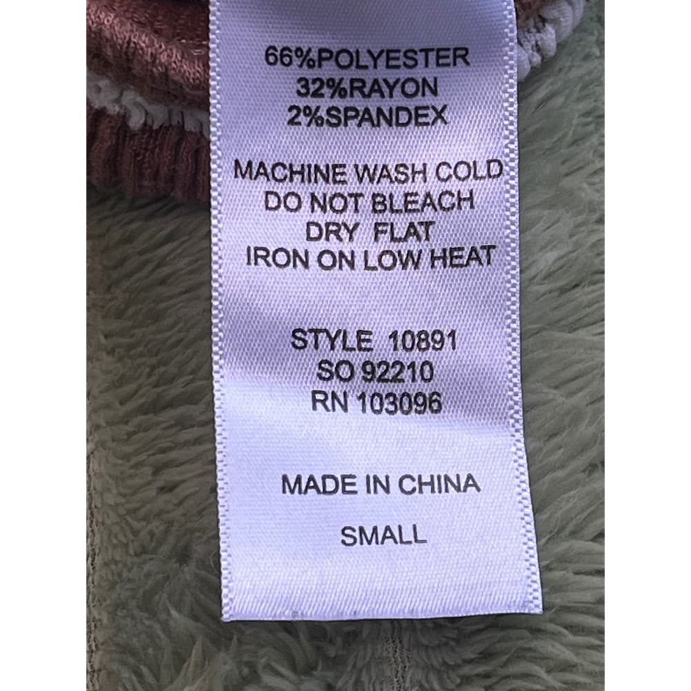 Urban Rose Brown White Striped Smocked Cutout Mock Neck Bodysuit Small 10891 - Picture 15 of 16
